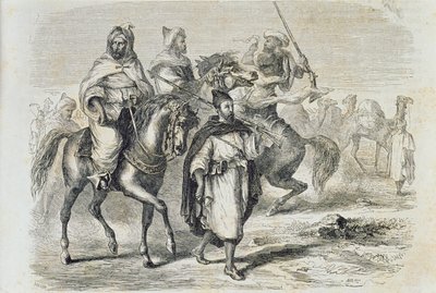 Marocká karavana v 60. letech 19. století, vyryla Auguste Trichon (nar. 1814) od French School